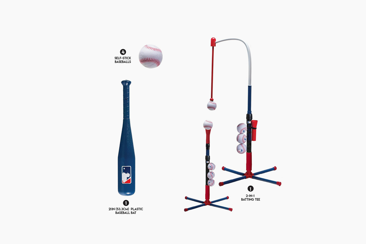 Baseball-Batting-Tee,-Stand-Set-for-Youth,-Toddlers---Youth-Baseball,-Softball,-Teeball-Hitting-Tee-Set
